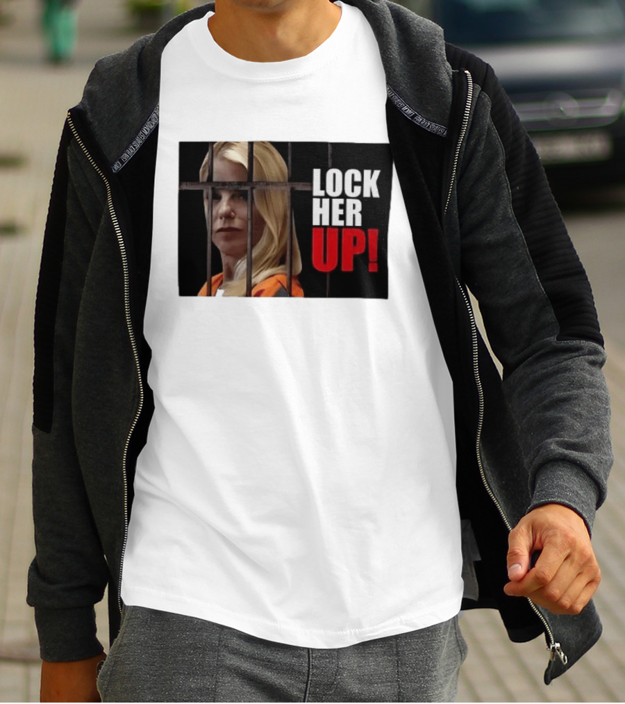 Pam Bondi Lock Her Up Prison Bars Image T-Shirt