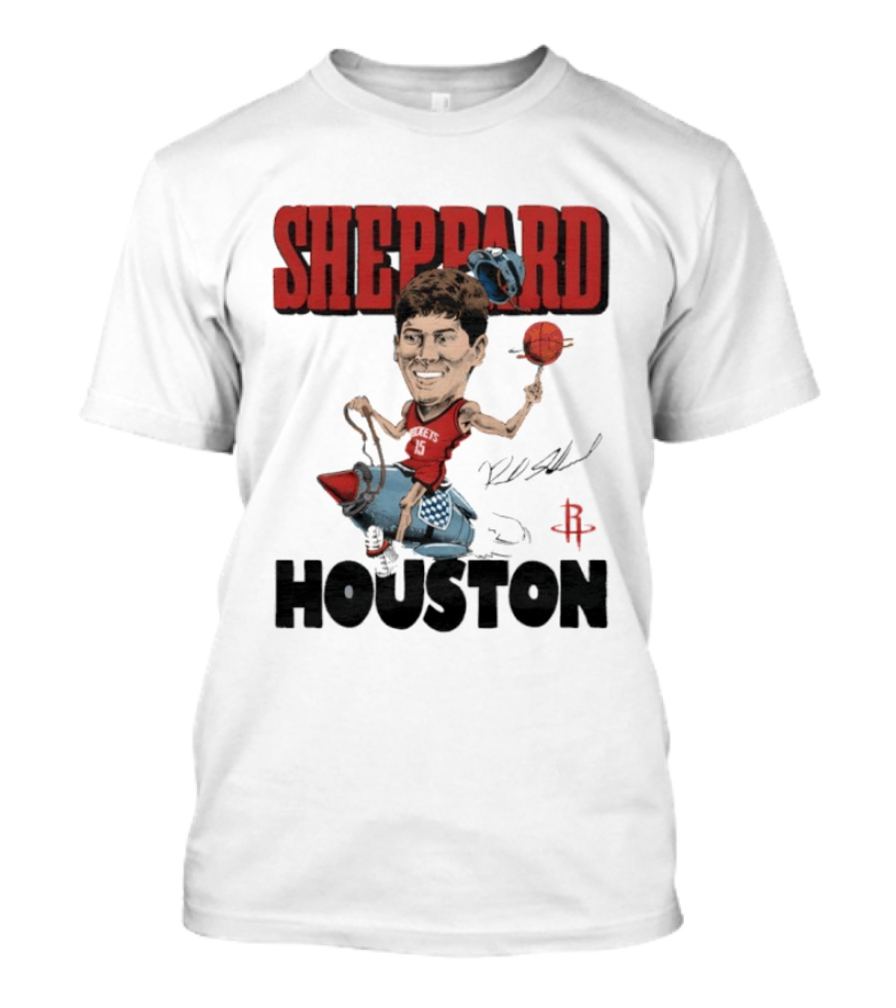 Houston Rockets Sheppard Cartoon Character Rocket T-Shirt