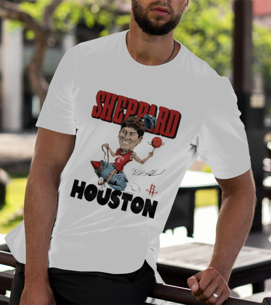 Houston Rockets Sheppard Cartoon Character Rocket T-Shirt