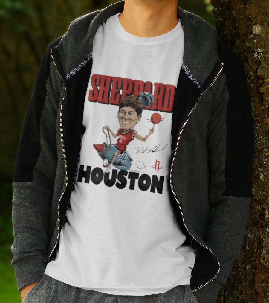 Houston Rockets Sheppard Cartoon Character Rocket T-Shirt