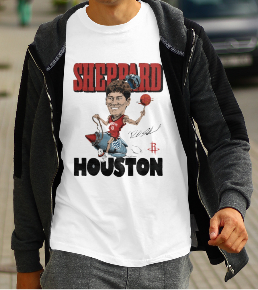 Houston Rockets Sheppard Cartoon Character Rocket T-Shirt