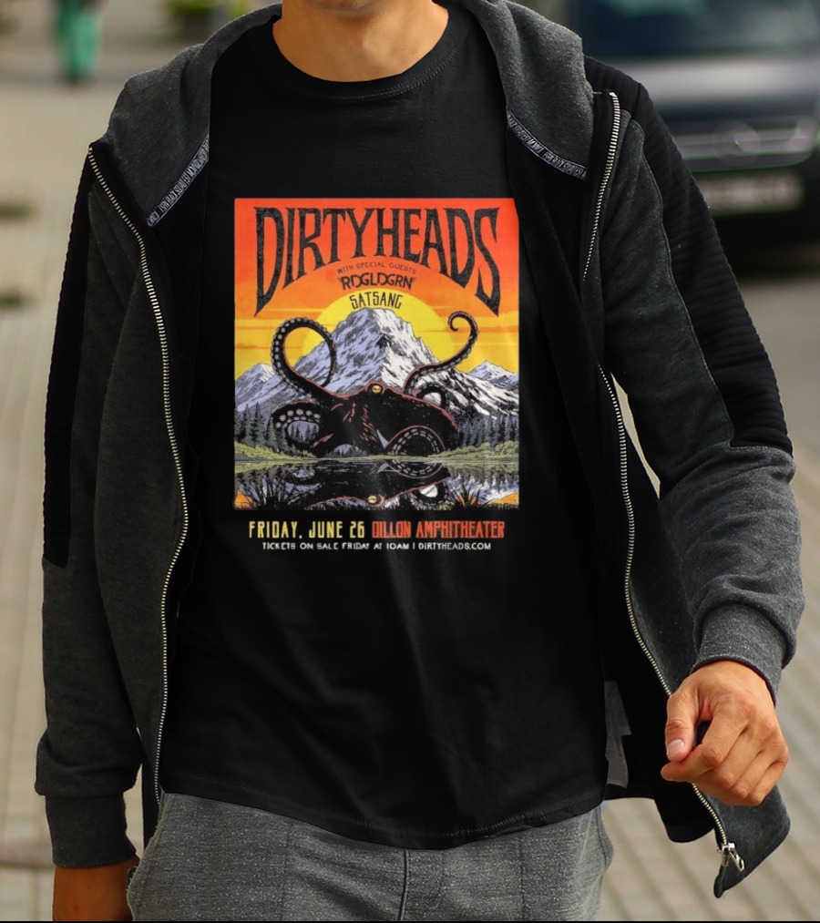 Dirty Heads Live June 26 2026 Dillon Amphitheater Colorado Featuring RDGLDGRN Satsang T-Shirt