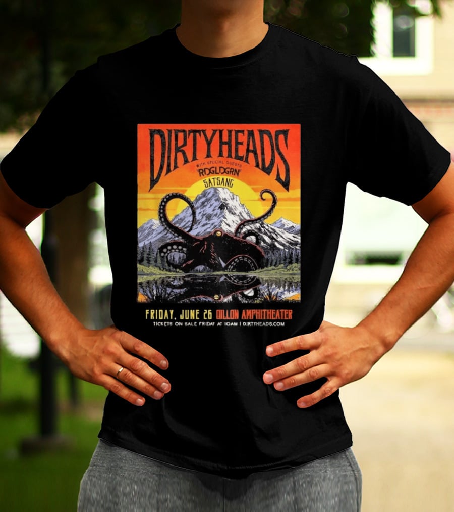 Dirty Heads Live June 26 2026 Dillon Amphitheater Colorado Featuring RDGLDGRN Satsang T-Shirt