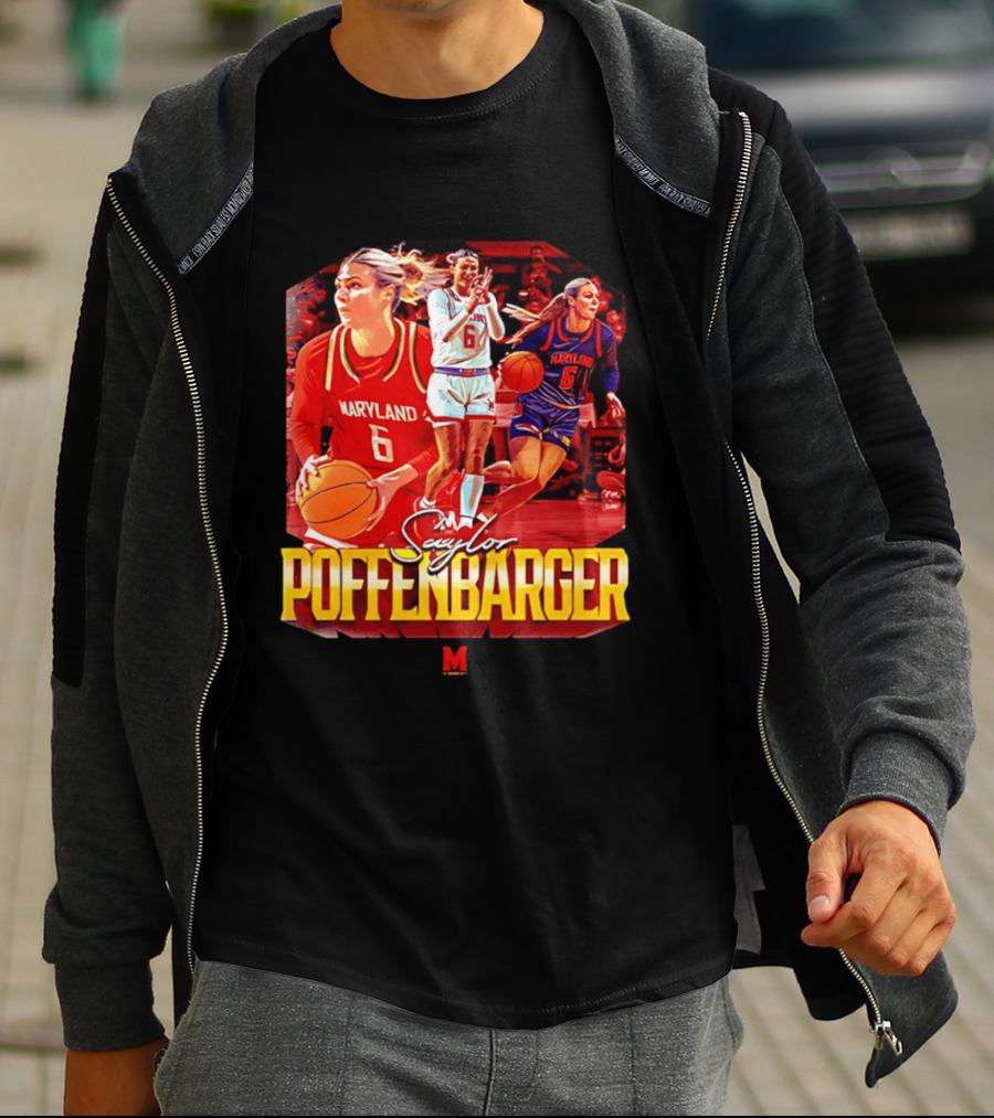 Saylor Poffenbarger Maryland Basketball Player 6 Collage T-Shirt