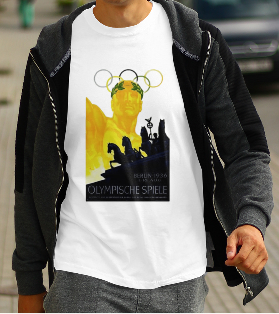 Berlin 1936 1 16 Aug Olympische Spiele Olympische Ringe Quadriga T-Shirt