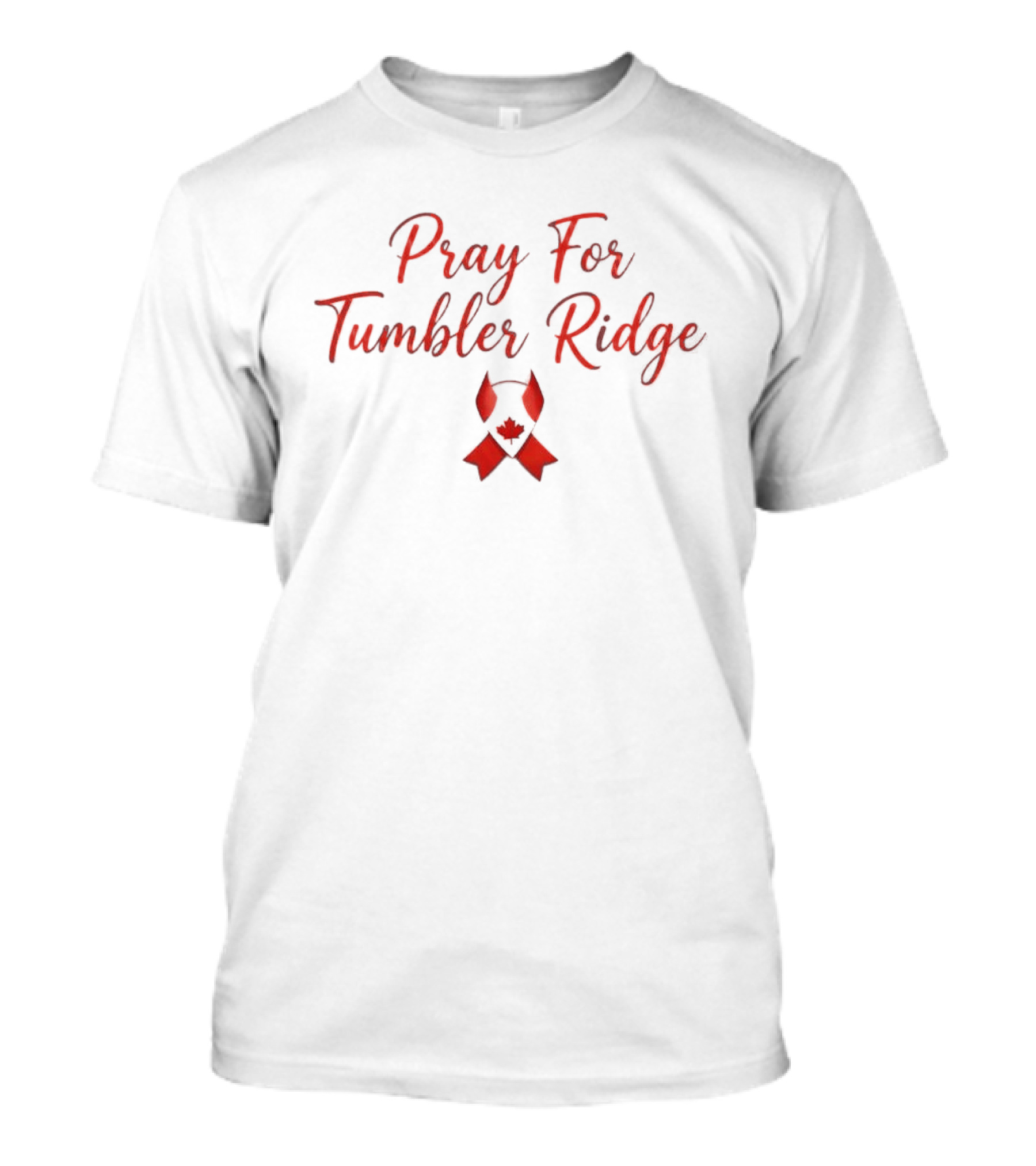 Pray For Tumbler Ridge Canada Bow Ribbon T-Shirt