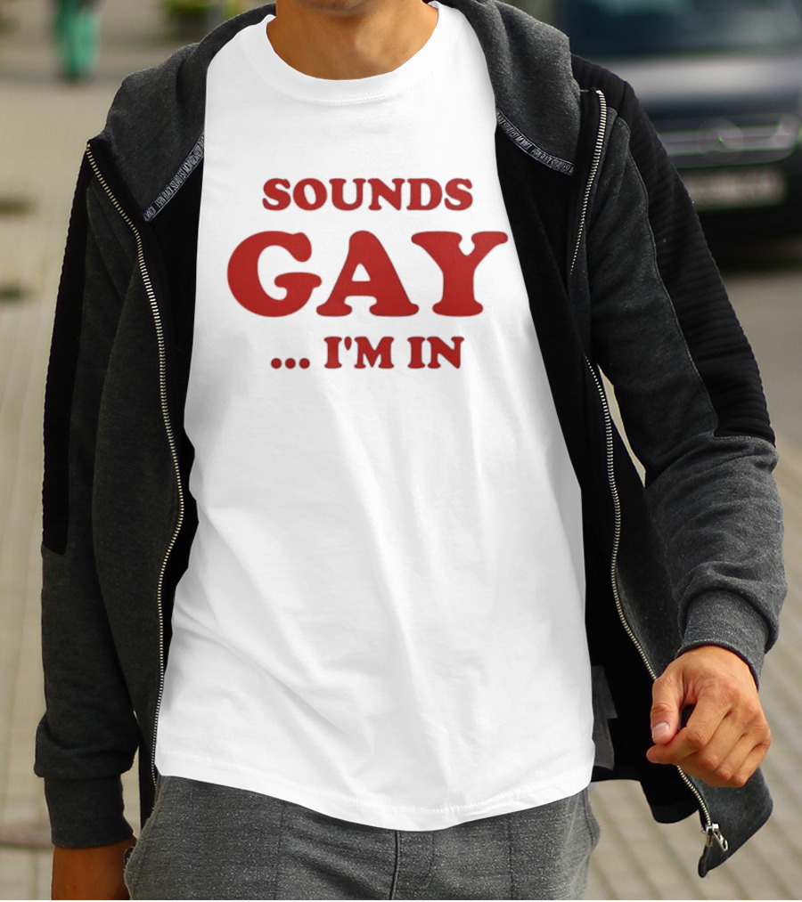 Sounds Gay I'm In Bold Red Retro Vibes T-Shirt