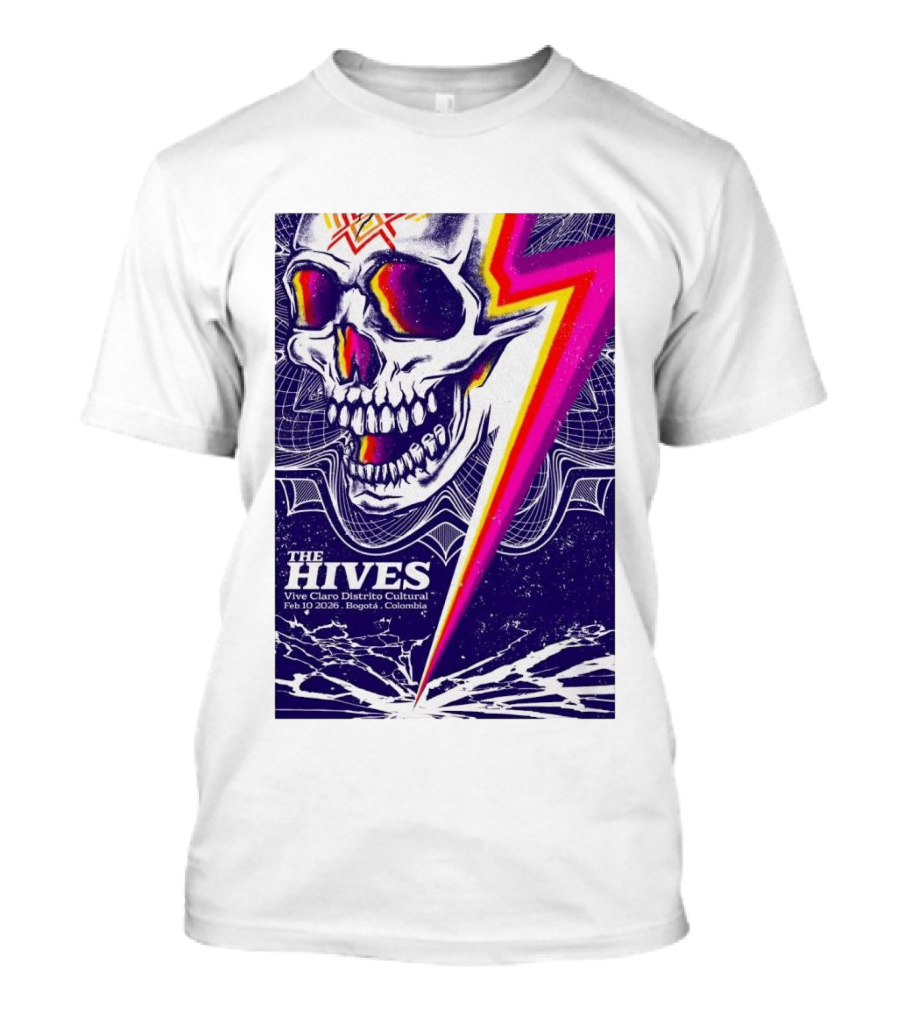 The Hives Vive Claro Distrito Cultural Bogotá Skull Lightning Feb 10 2026 T-Shirt