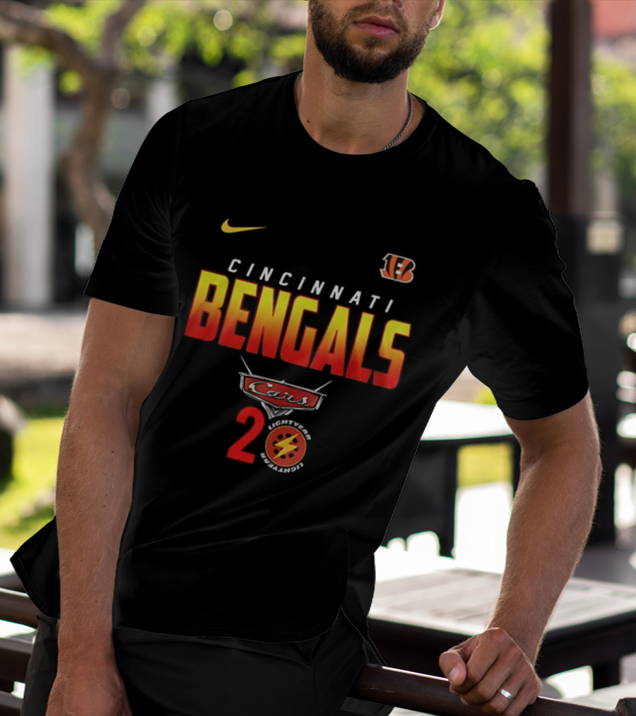 Cincinnati Bengals Cars 20th Anniversary Nike Collaboration NFL Pixar T-Shirt