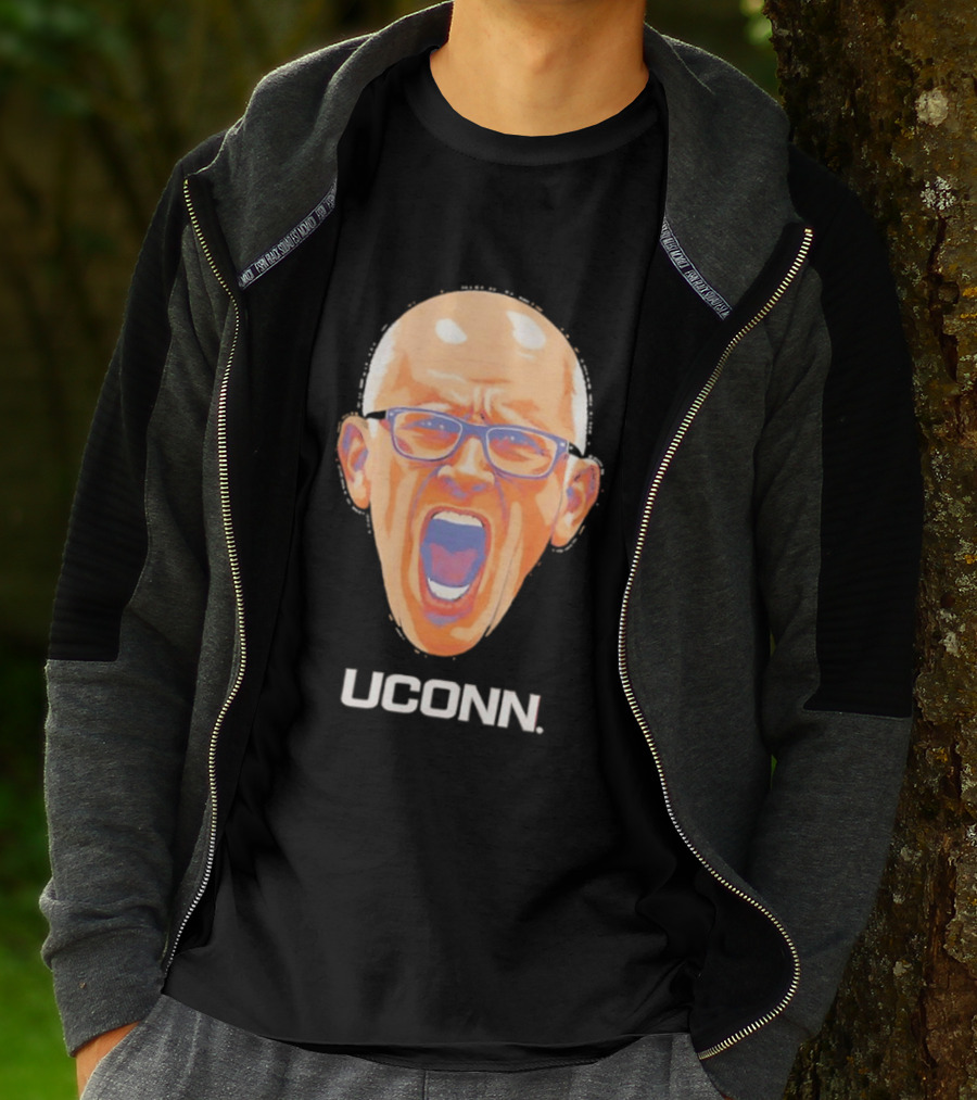Coach Dan Hurley Big Head Uconn Huskies Face T-Shirt