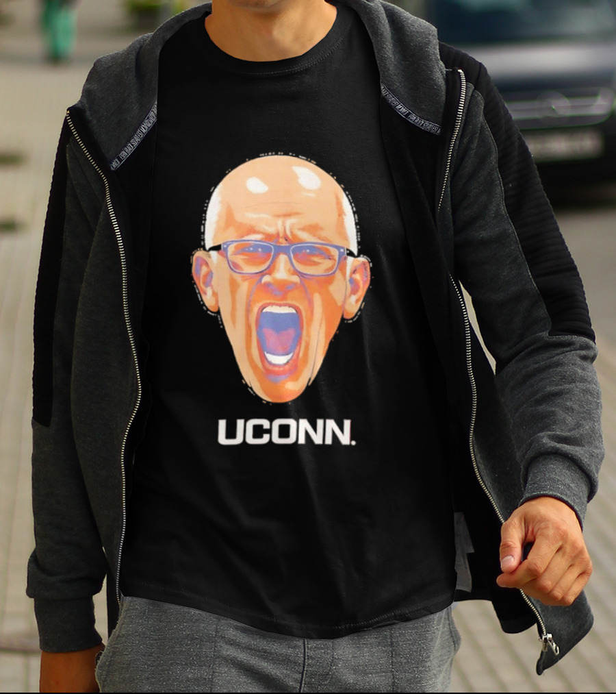Coach Dan Hurley Big Head Uconn Huskies Face T-Shirt