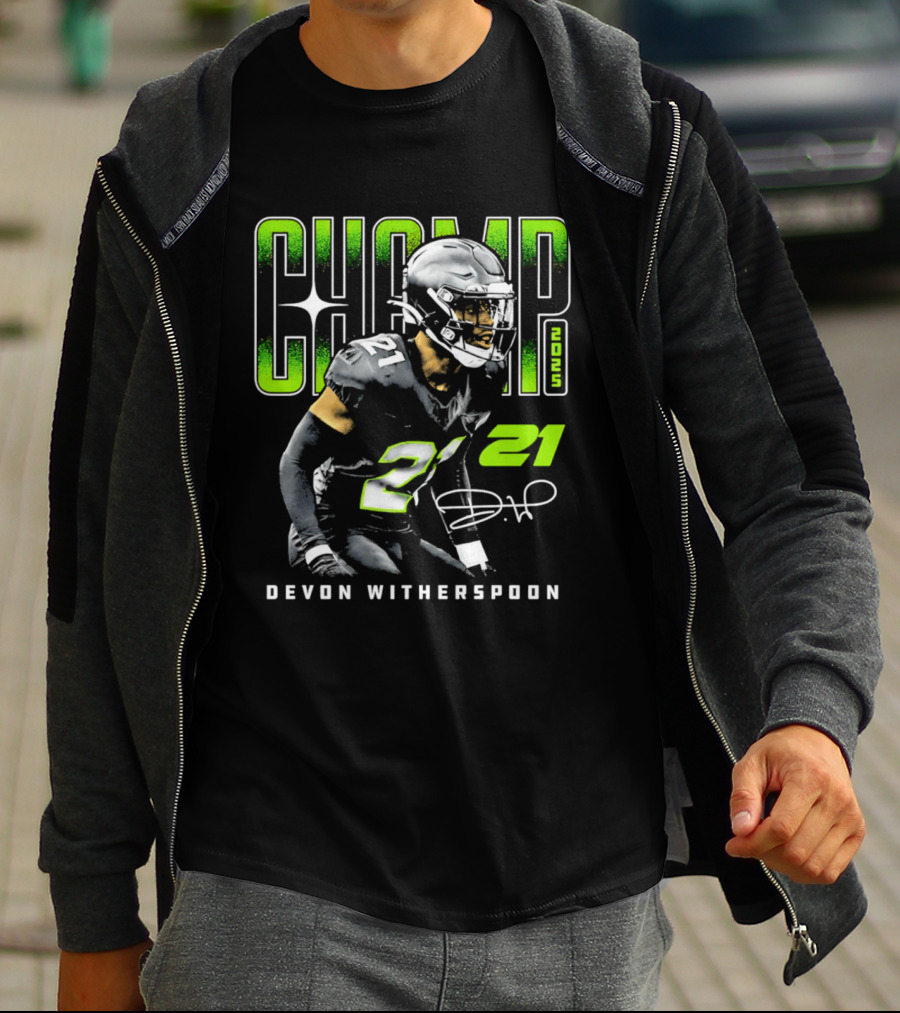 Devon Witherspoon 21 Seattle Seahawks Champ 2025 T-Shirt