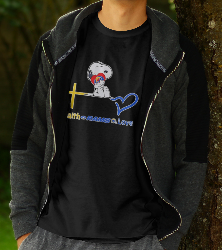 Faith Rams Love Snoopy Peanuts Los Angeles T-Shirt
