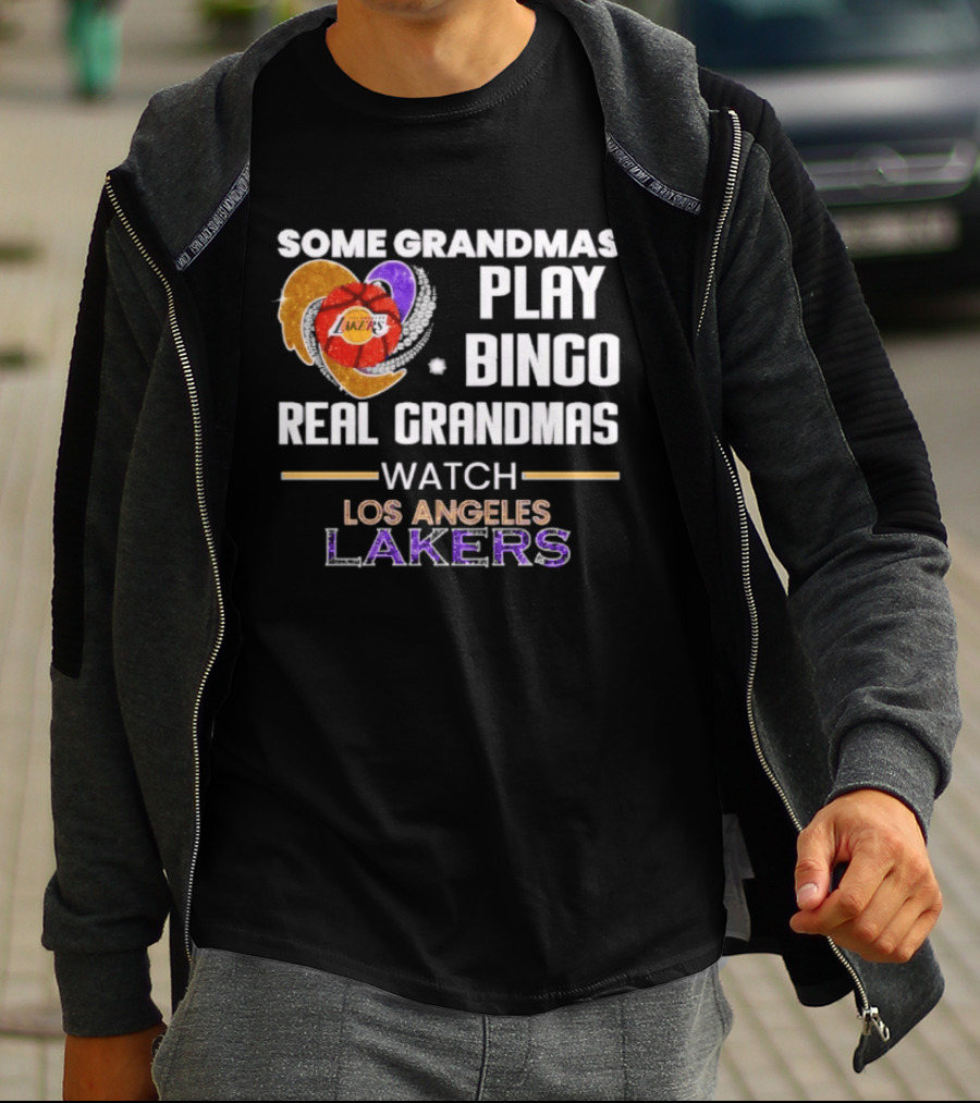 Some Grandmas Play Bingo Real Grandmas Los Angeles Lakers T-Shirt