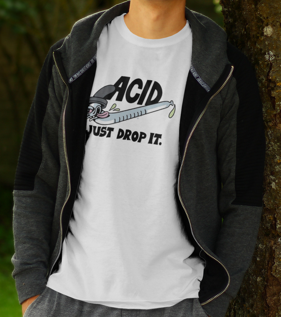 Acid Just Drop It Cartoon Worm T-Shirt
