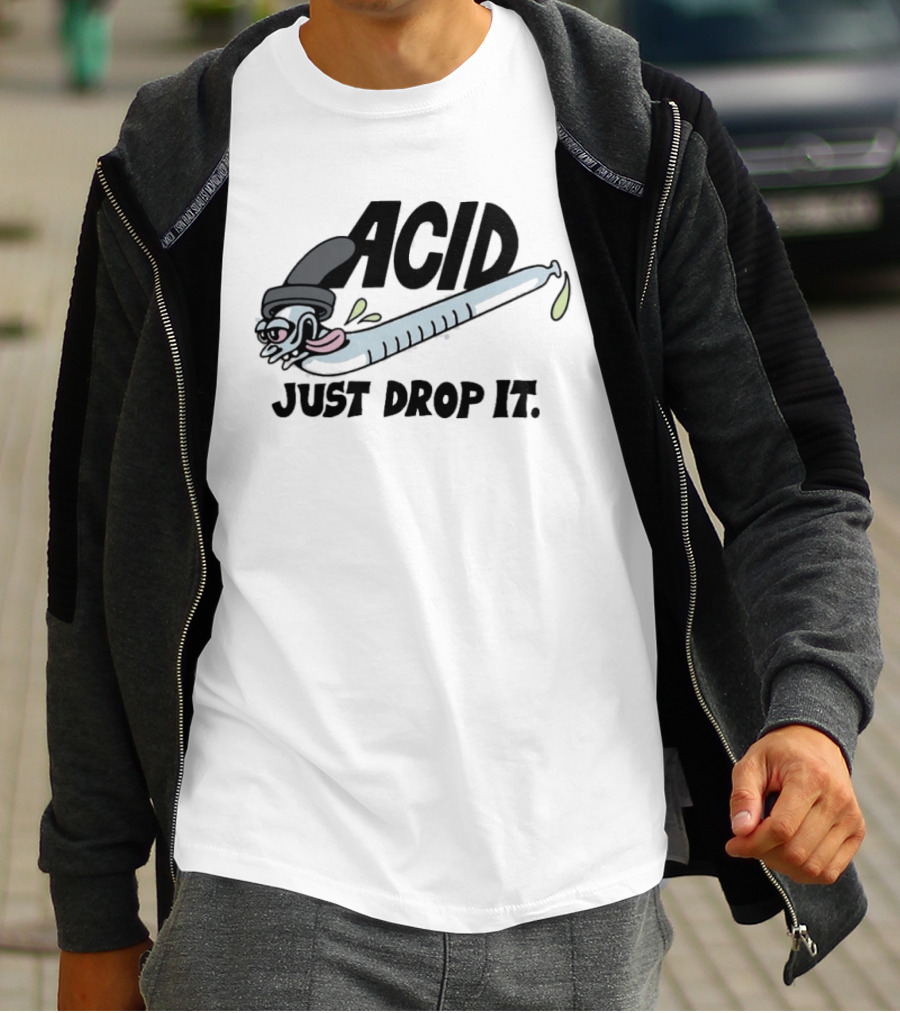 Acid Just Drop It Cartoon Worm T-Shirt