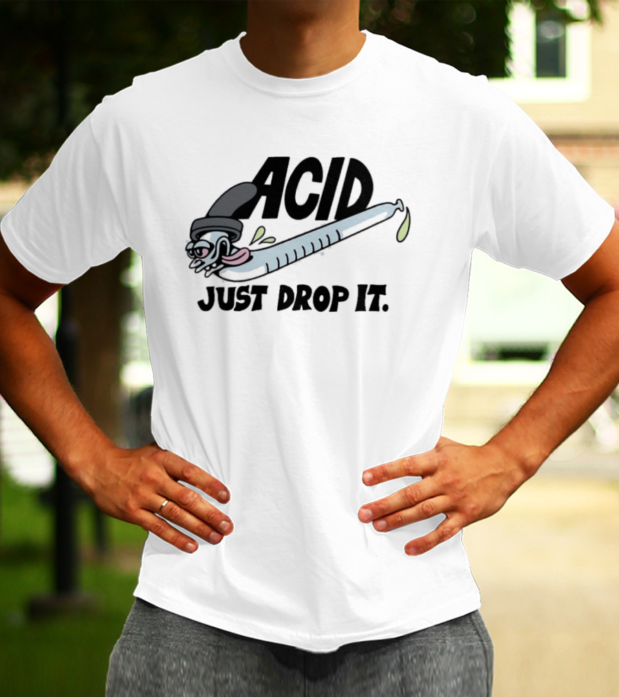 Acid Just Drop It Cartoon Worm T-Shirt