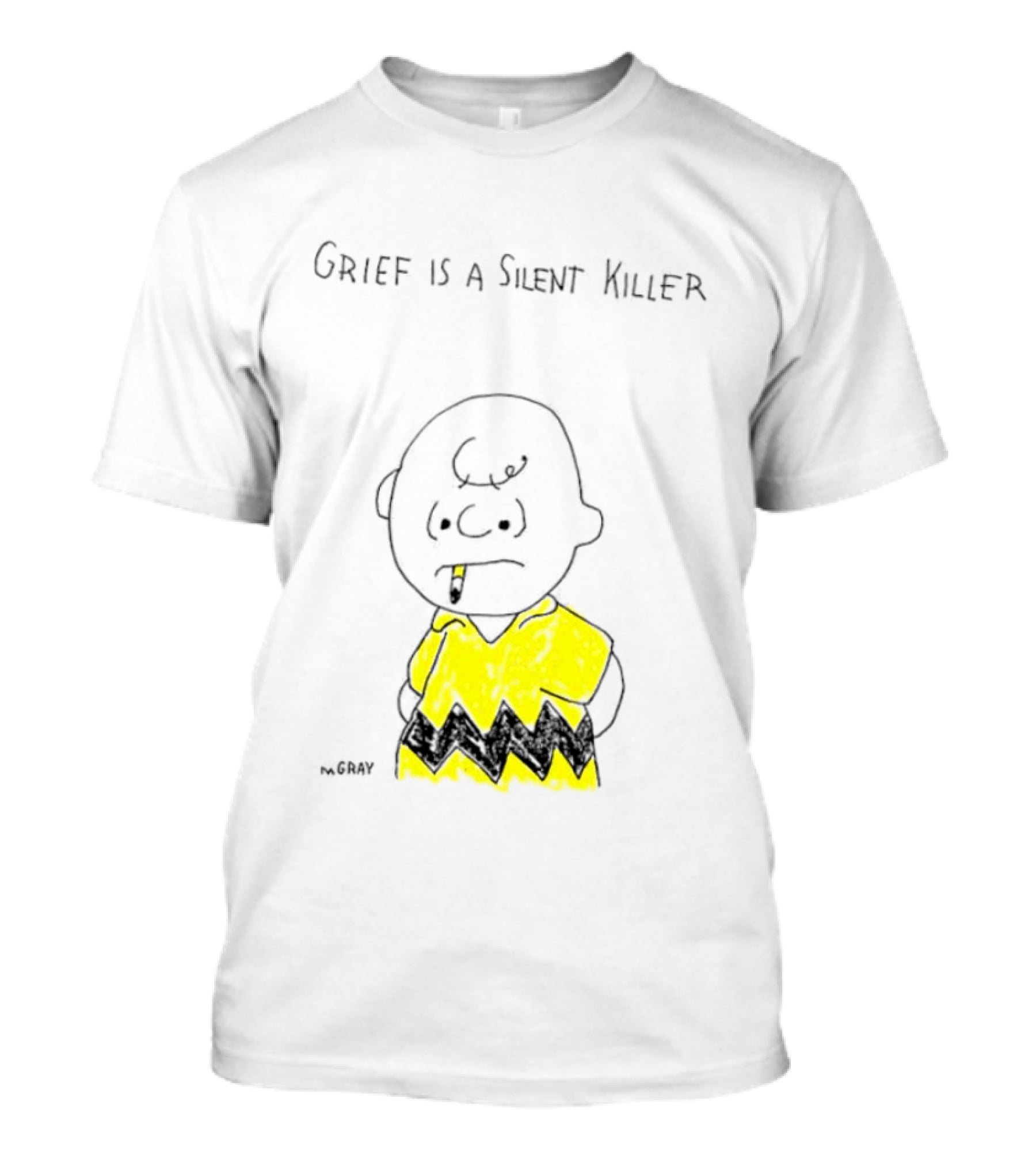 Charlie Brown Grief Is A Silent Killer Peanuts Humor Comic Strip T-Shirt