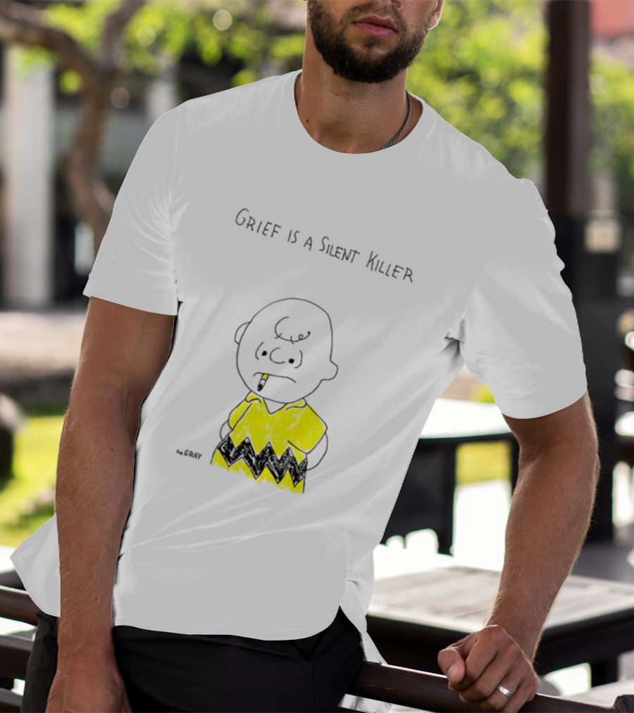 Charlie Brown Grief Is A Silent Killer Peanuts Humor Comic Strip T-Shirt