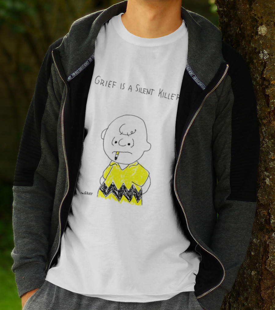 Charlie Brown Grief Is A Silent Killer Peanuts Humor Comic Strip T-Shirt