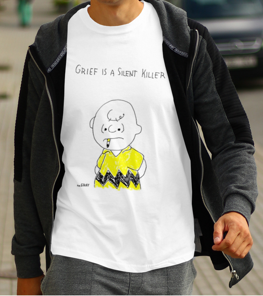 Charlie Brown Grief Is A Silent Killer Peanuts Humor Comic Strip T-Shirt