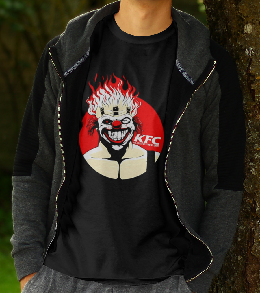 KFC Killer Clown Flaming Hair Grinning Face T-Shirt