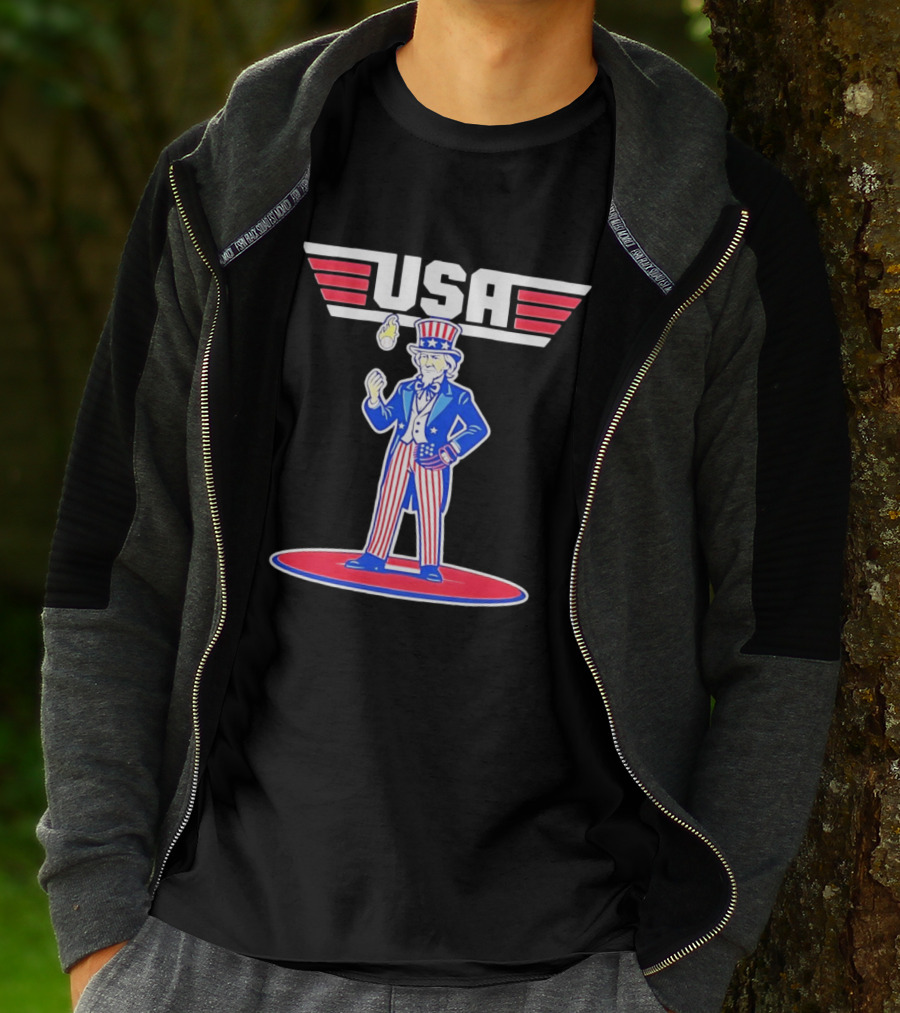 Uncle Sam USA Baseball Ace Patriotic Sports T-Shirt