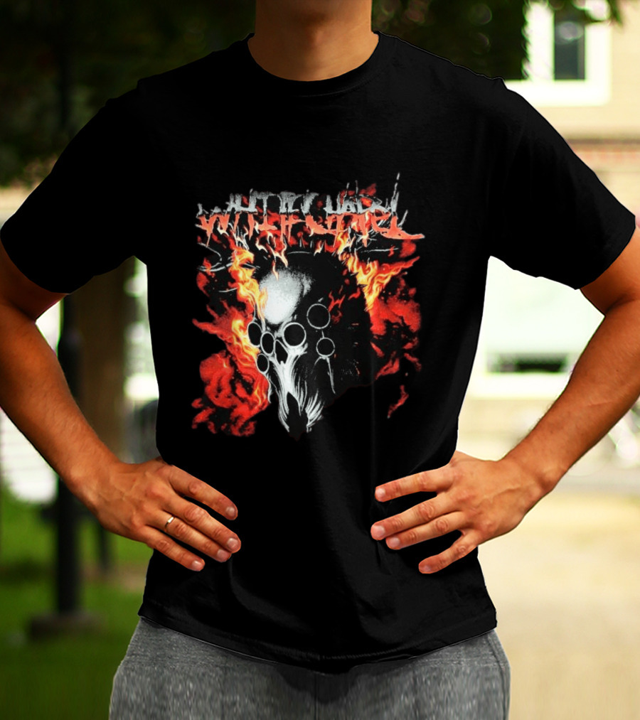 Whitechapel Inferno Skull Flames Grunge T-Shirt