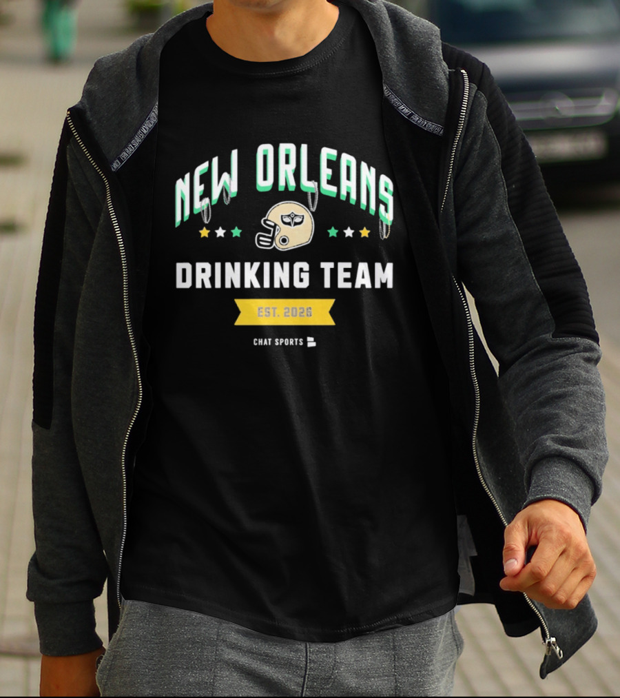 New Orleans Drinking Team Est 2020 Chat Sports Football Helmet Stars T-Shirt
