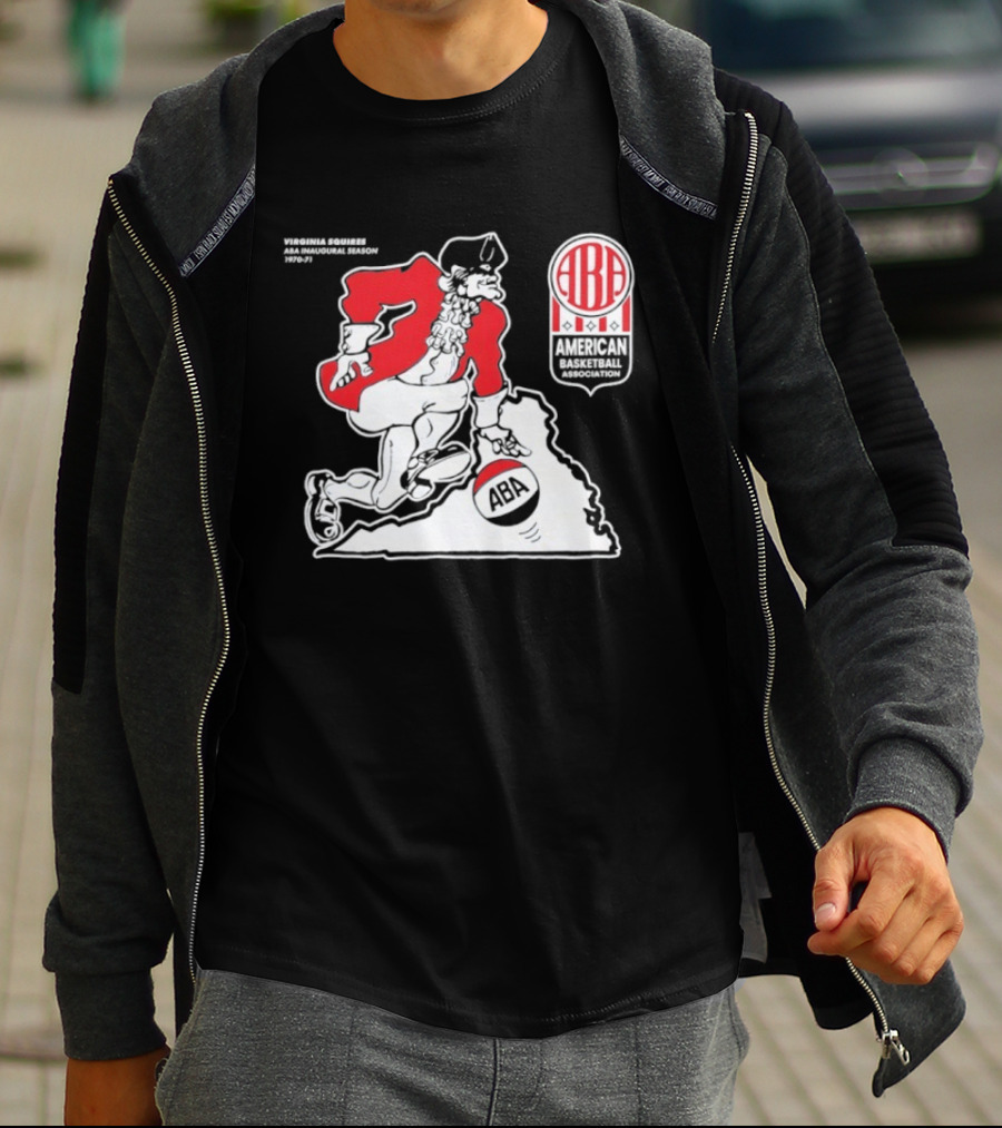 Virginia Squires ABA Basketball Map 1970s T-Shirt