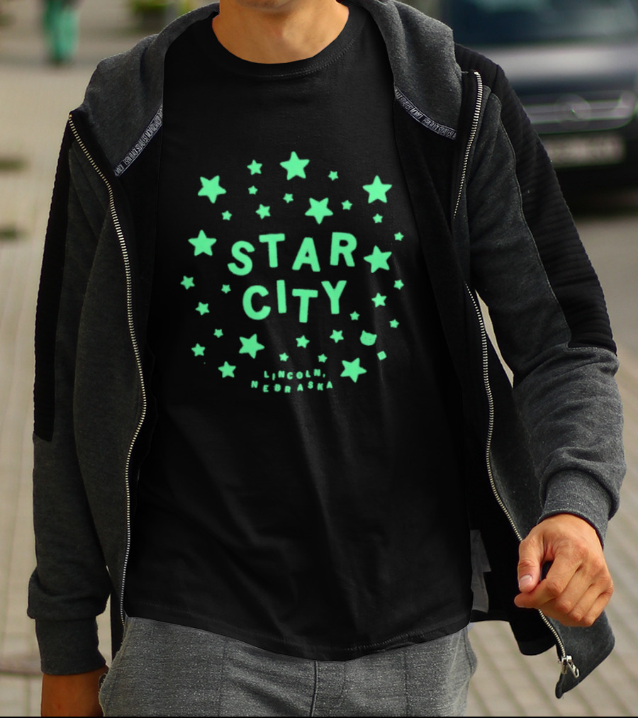 Glow In The Dark Star City Lincoln Nebraska Stars T-Shirt