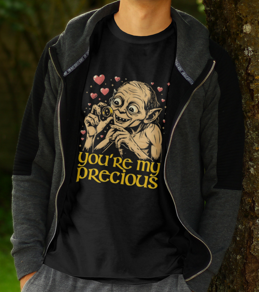 Gollum Holding Ring You're My Precious Hearts T-Shirt