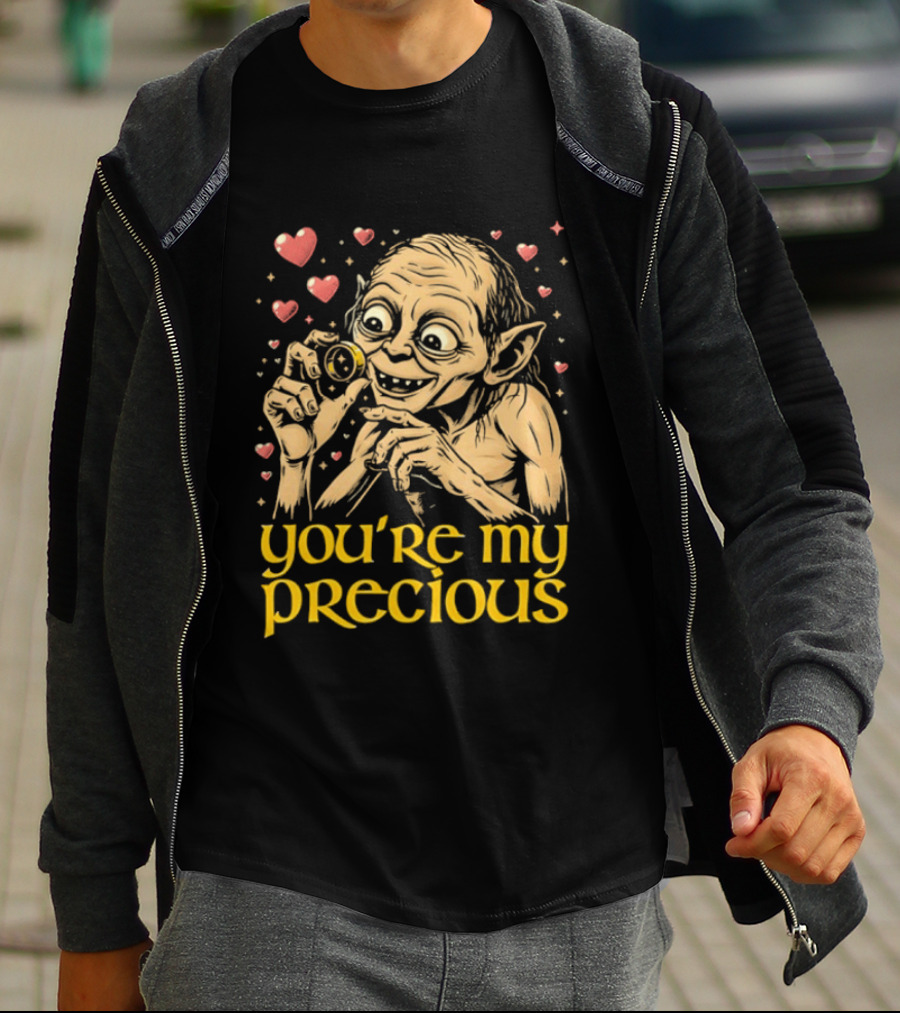 Gollum Holding Ring You're My Precious Hearts T-Shirt