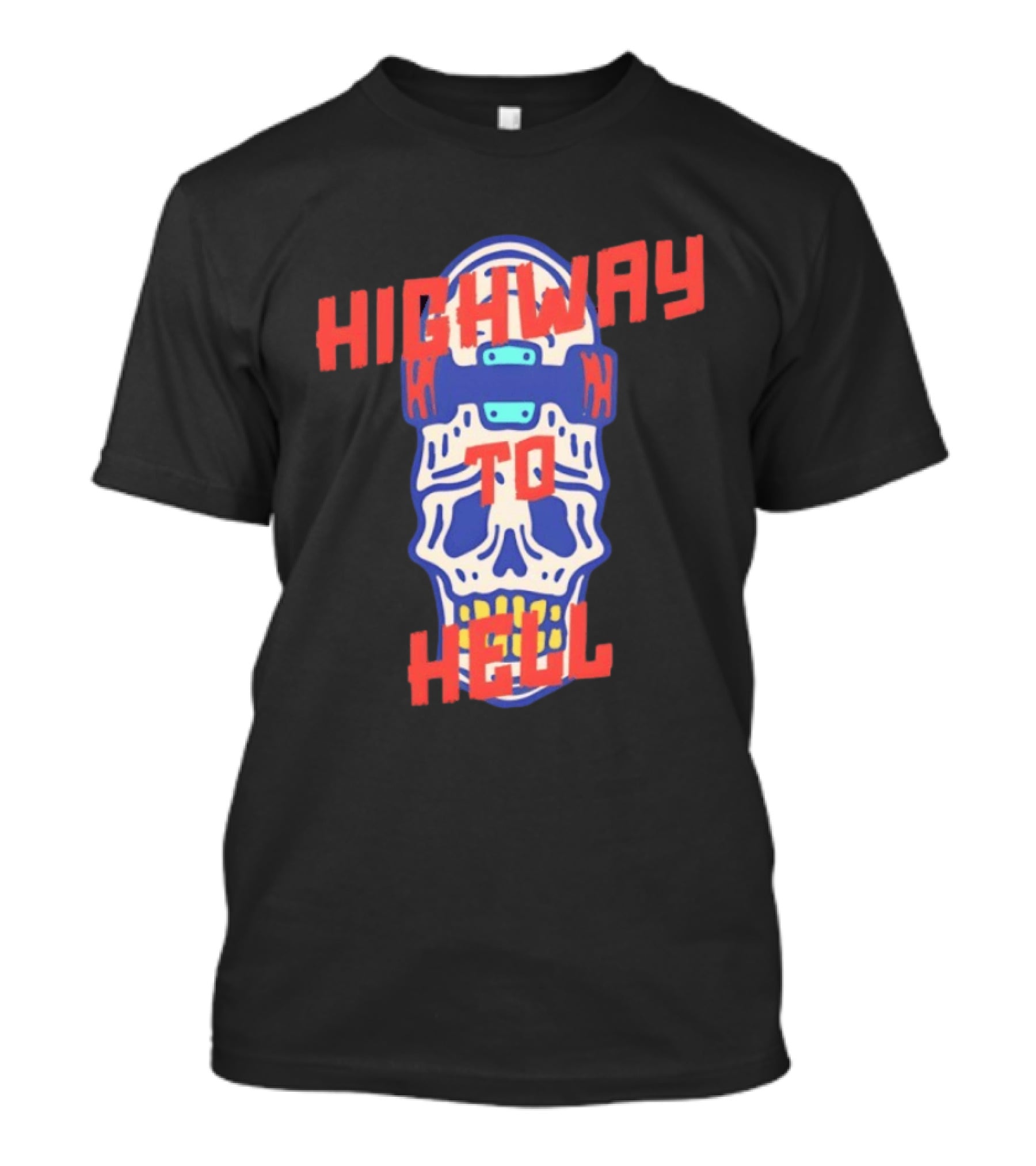 Skeleton Highway To Hell Skateboard Skull T-Shirt