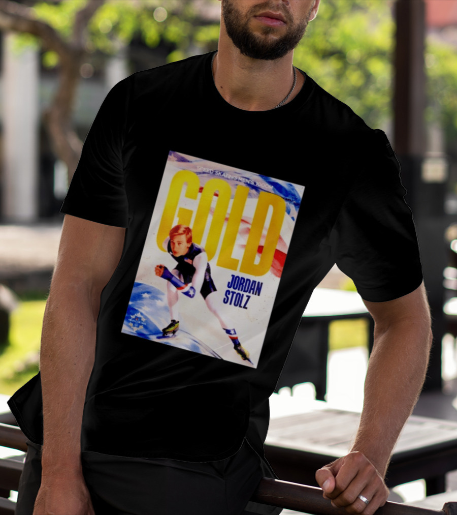 Speed Skating Men's 1000m Gold Jordan Stolz Milan Cortina 2026 T-Shirt