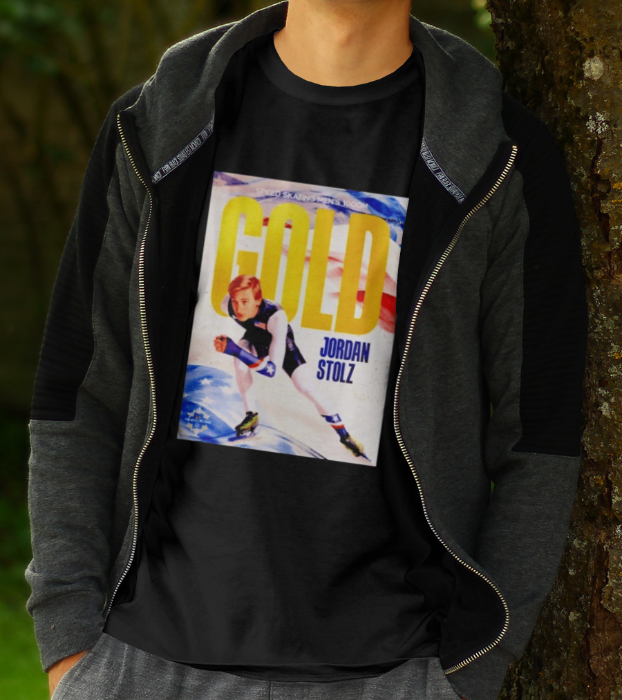 Speed Skating Men's 1000m Gold Jordan Stolz Milan Cortina 2026 T-Shirt