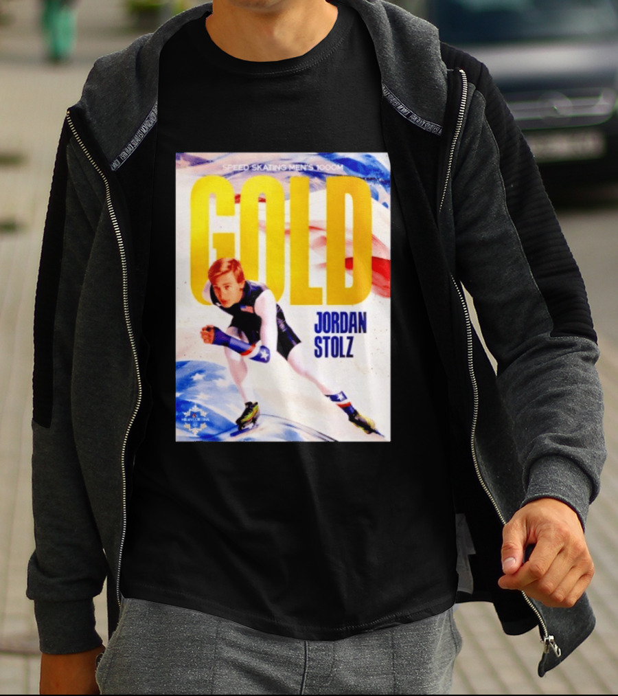 Speed Skating Men's 1000m Gold Jordan Stolz Milan Cortina 2026 T-Shirt