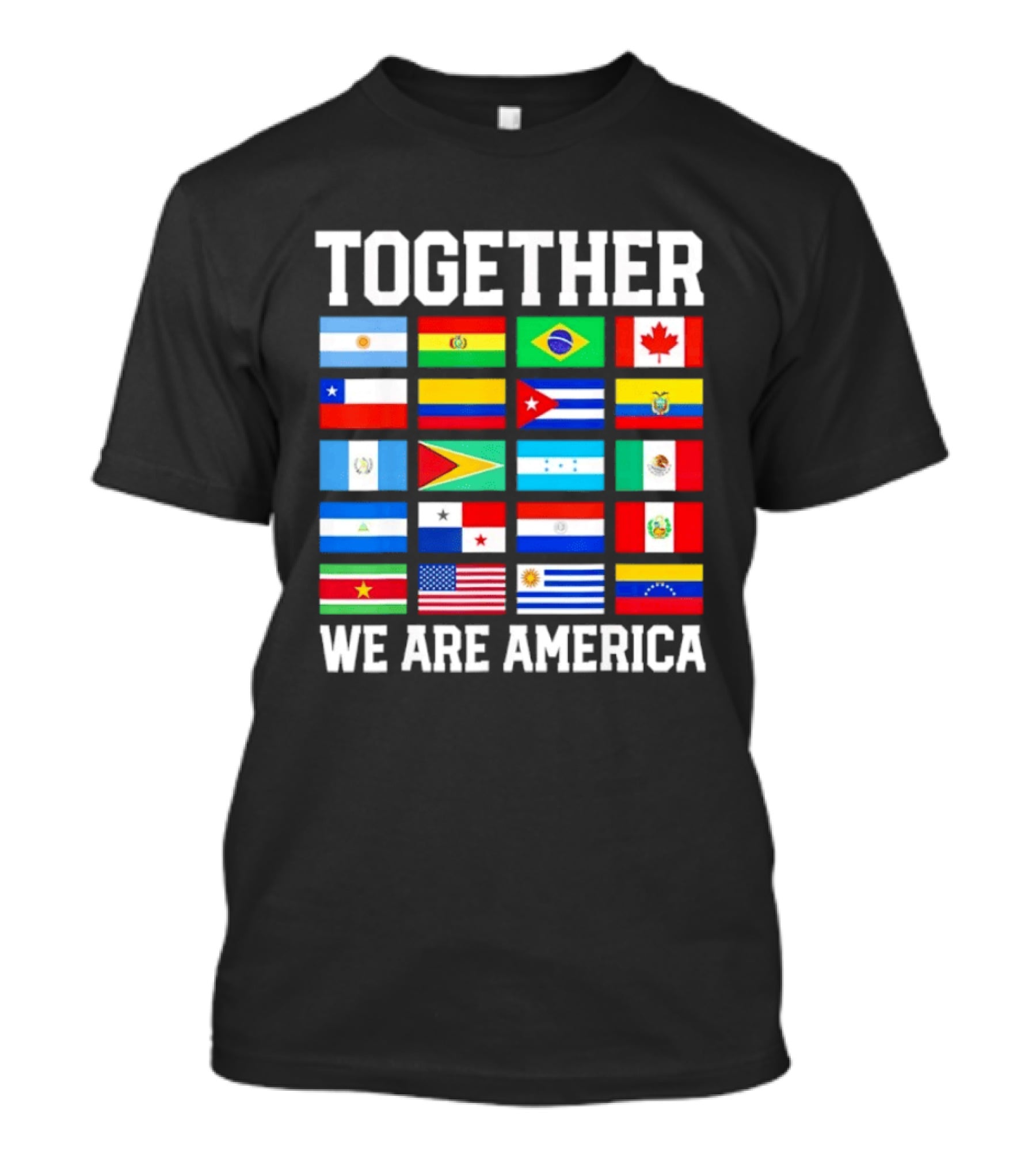 Together Flags Of America Unity Patriotic Display T-Shirt
