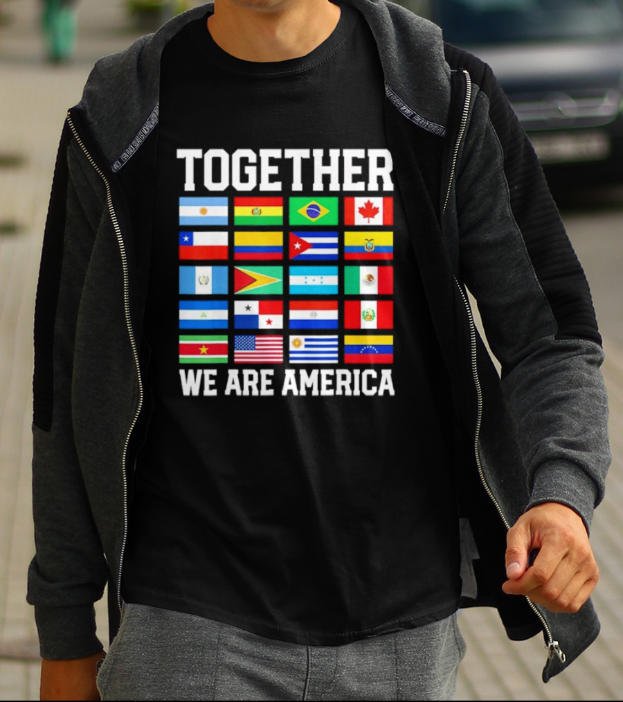 Together Flags Of America Unity Patriotic Display T-Shirt