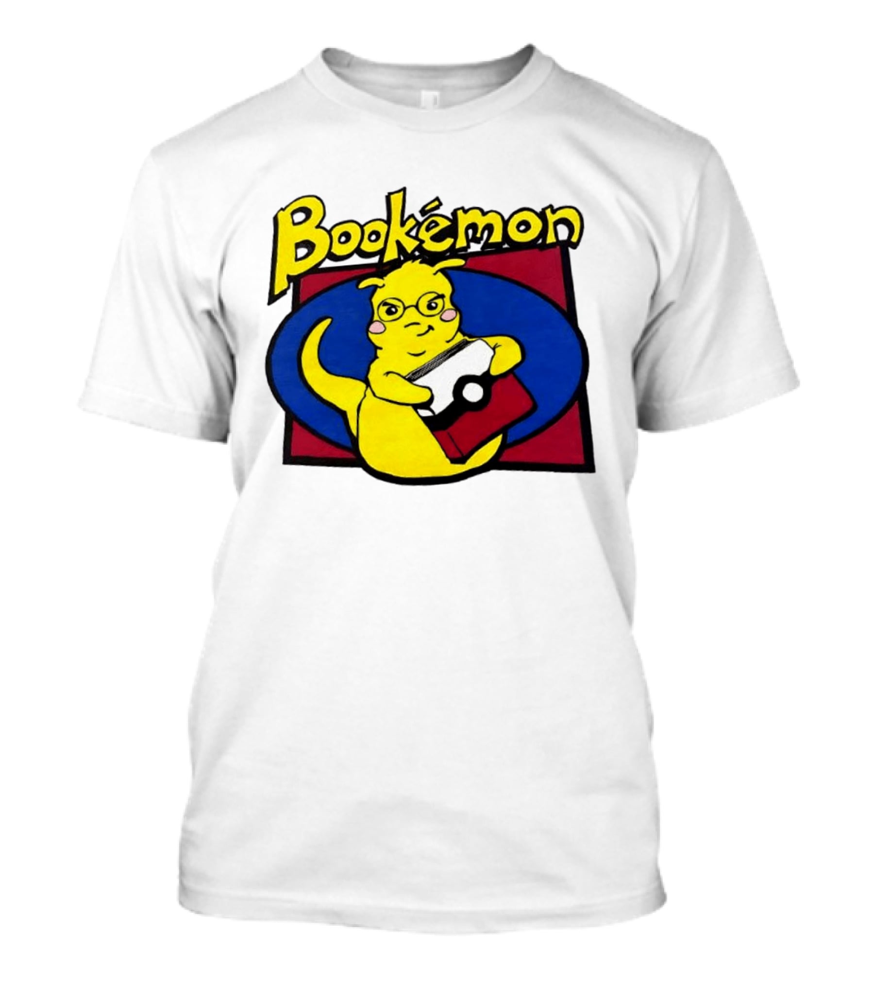 Bookemon Pikachu With Book And Pokeball T-Shirt