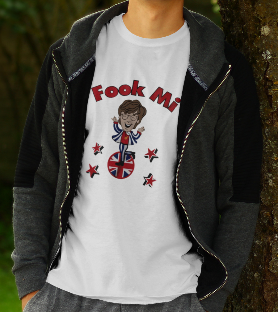 Fook Mi Austin Powers British Flag Character With Red Stars T-Shirt