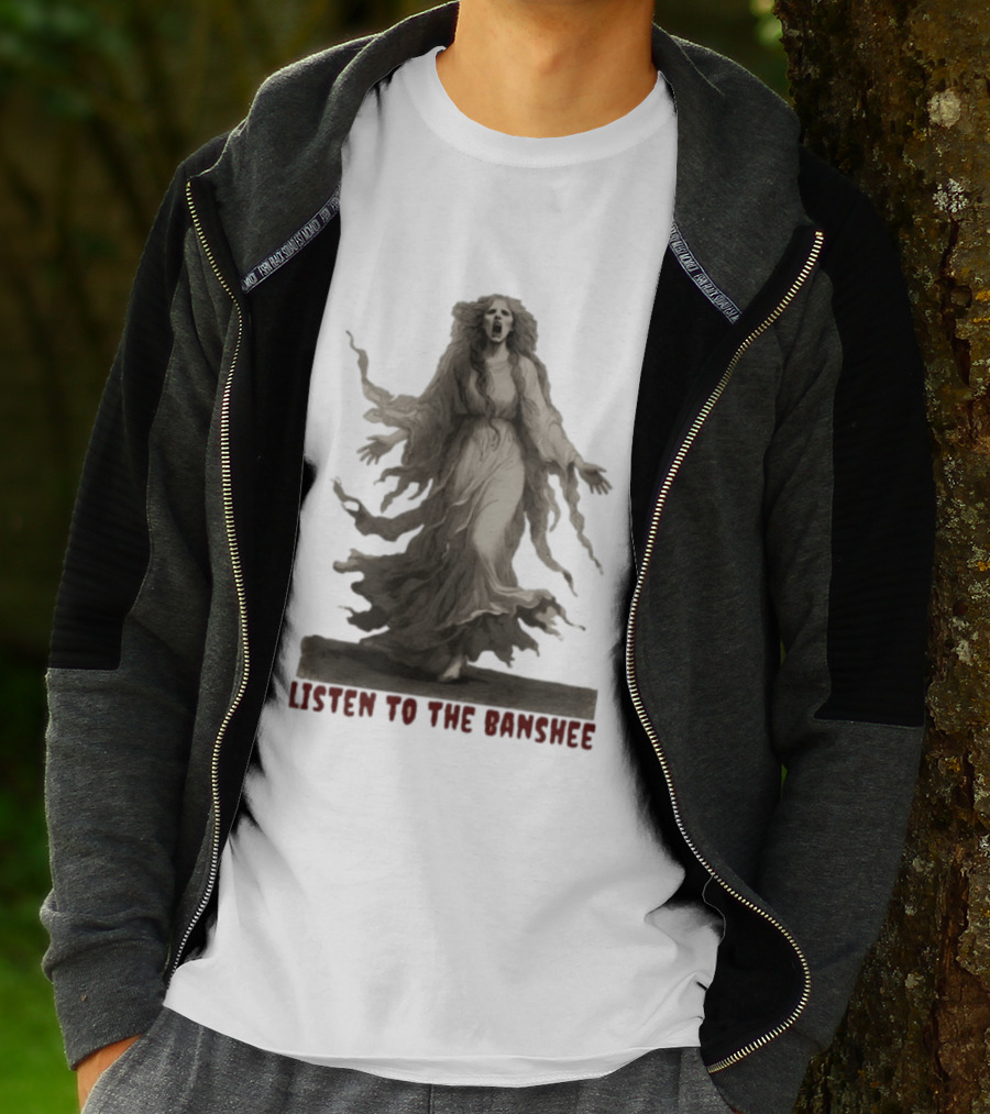 Ghost Girl Listen To The Banshee Eerie Spectral T-Shirt