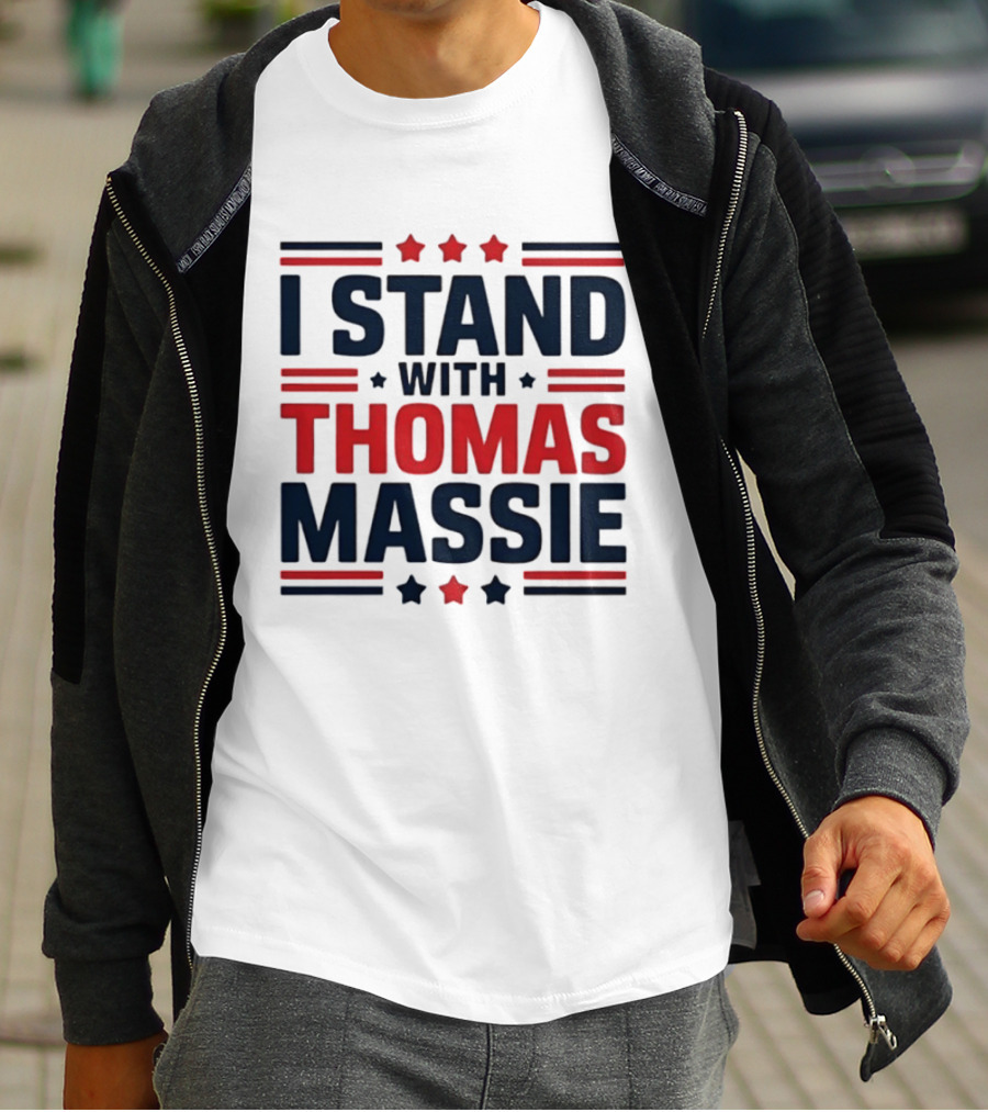I Stand With Thomas Massie Patriotic Stars And Stripes T-Shirt