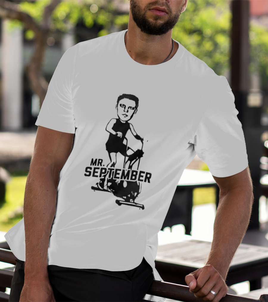 Mr September Stationary Bike Sketch T-Shirt