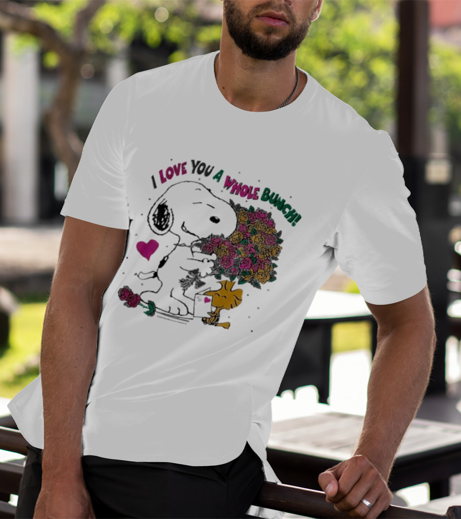 Snoopy I Love You A Whole Bunch Bouquet For Woodstock T-Shirt