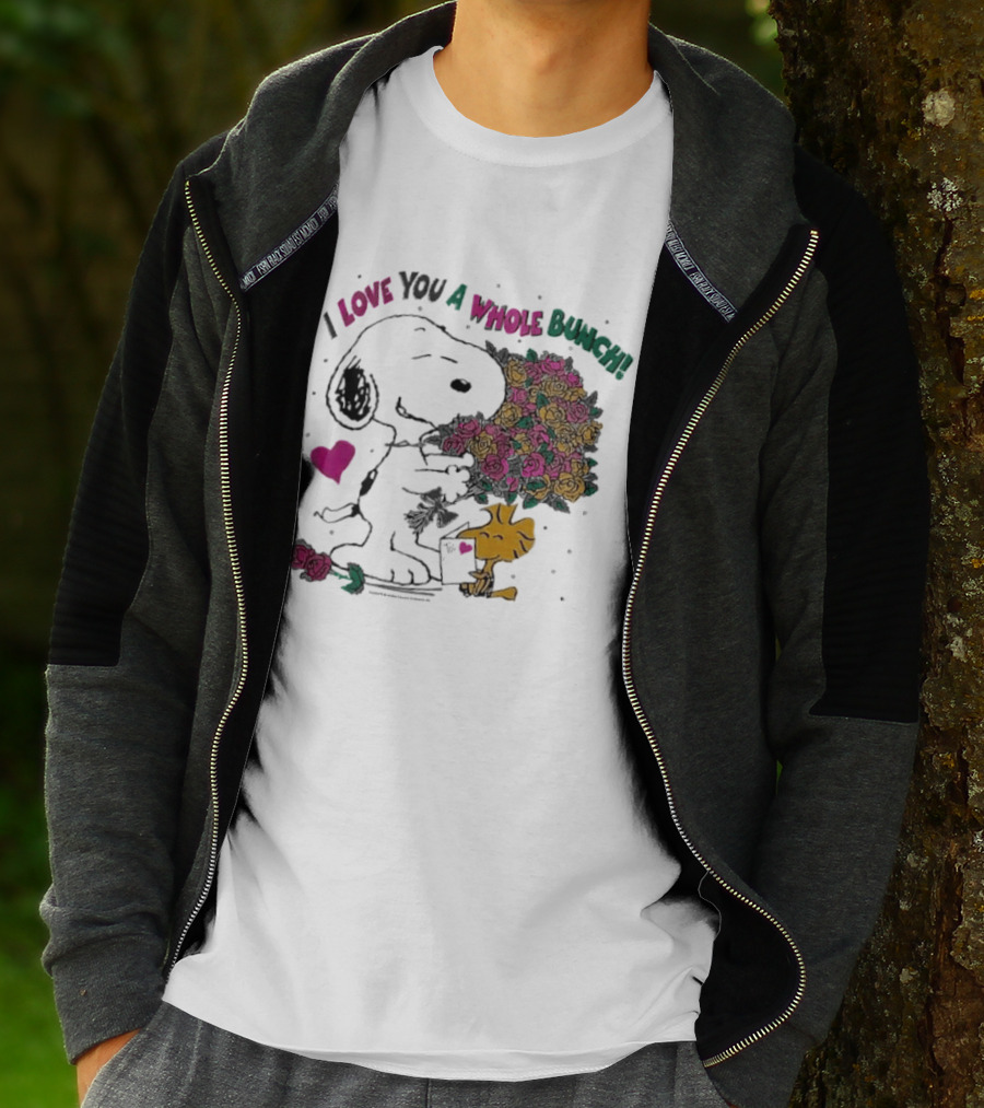 Snoopy I Love You A Whole Bunch Bouquet For Woodstock T-Shirt