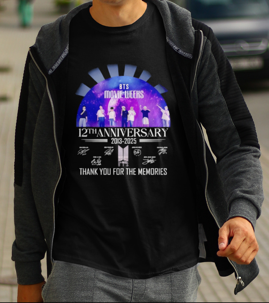 BTS Movie Weeks 12th Anniversary 2013 2025 Thank You For The Memories T-Shirt