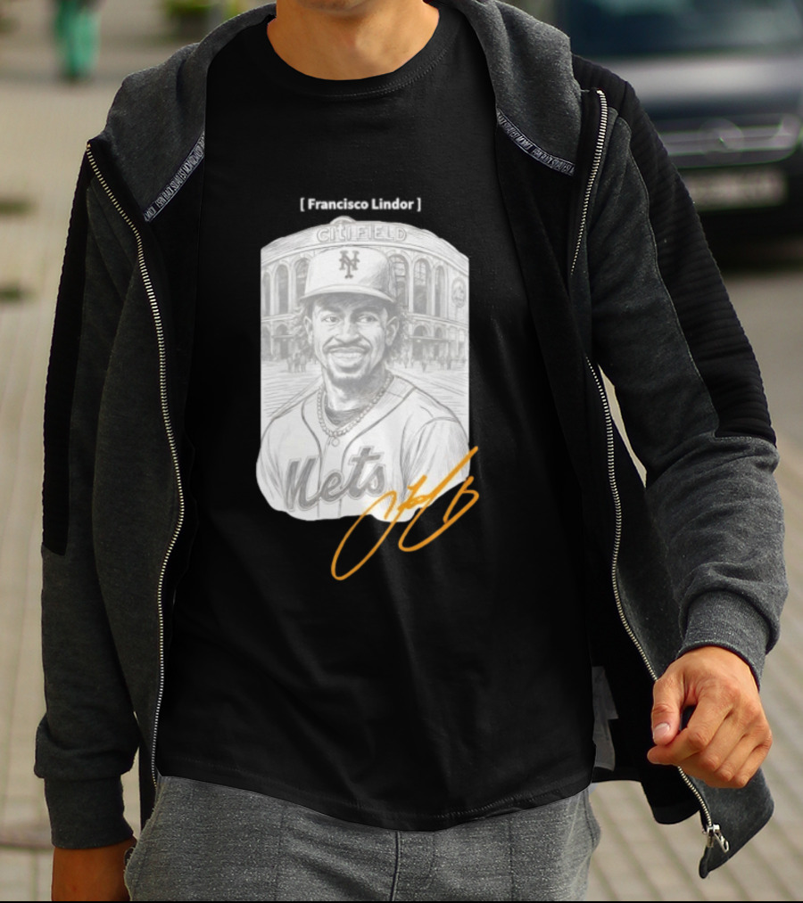 Francisco Lindor New York Mets Citi Field Signature T-Shirt