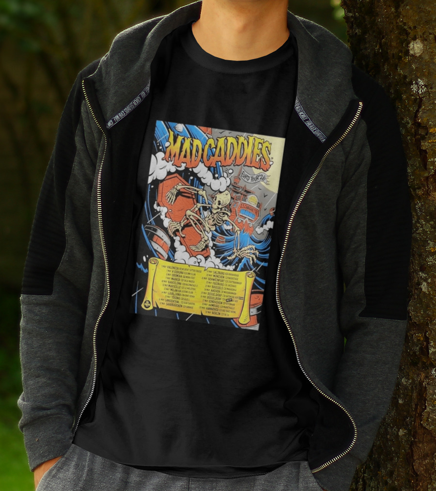 Mad Caddies Euro Tour 2026 Skeleton Ship T-Shirt