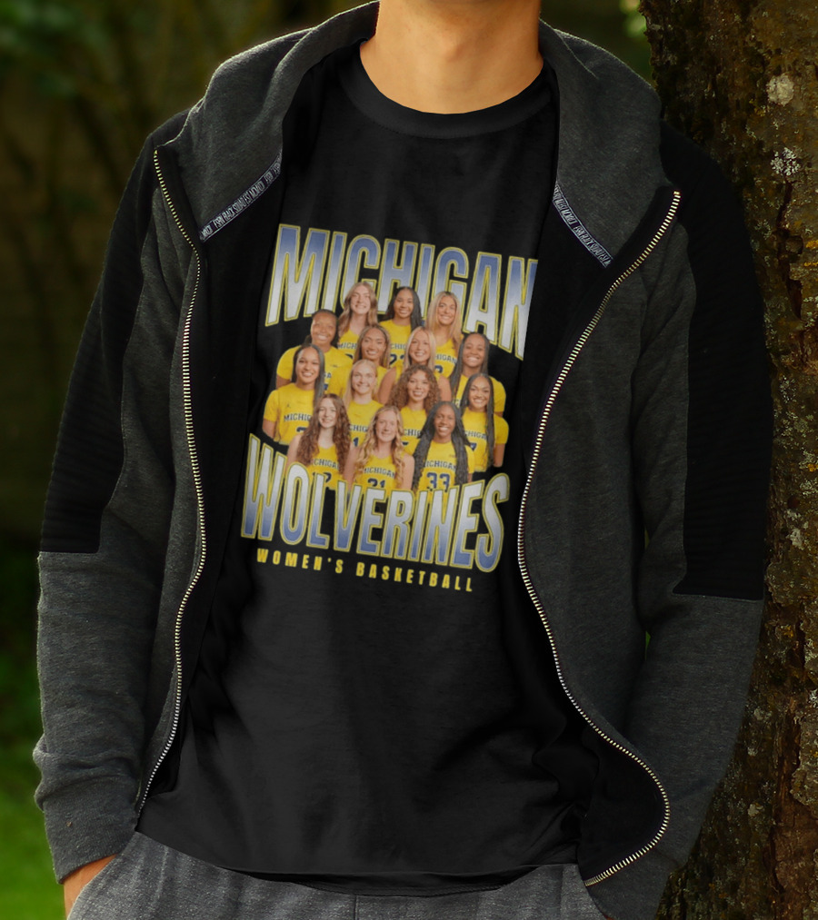 Michigan Wolverines Women's Basketball Team Photography T-Shirt